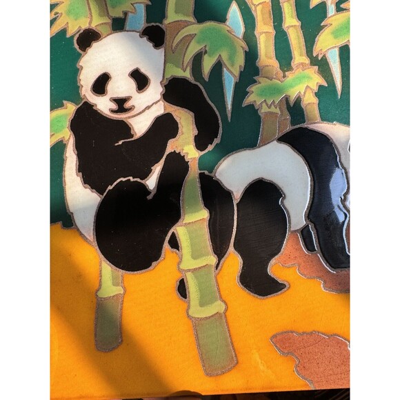 1984 Arius Santa Fe Art Tile PANDAS #4503 8”x8” Italy Tile Trivet RARE - Picture 7 of 7